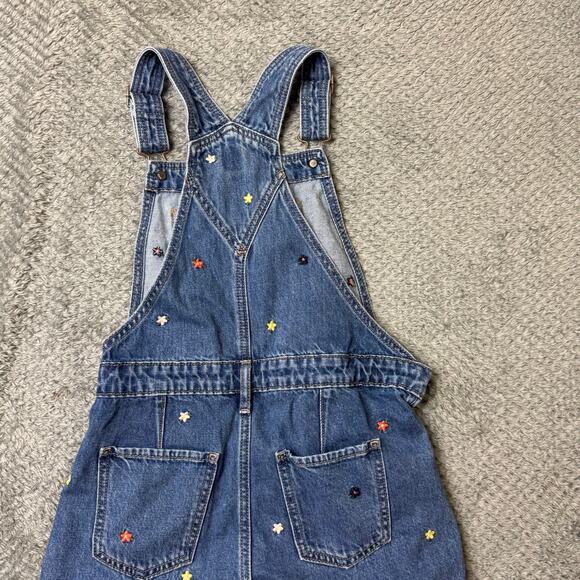 GAP KIDS Girls Denim Shortalls Short Overalls Patchwork Blue Cotton Size M - Picture 5 of 6